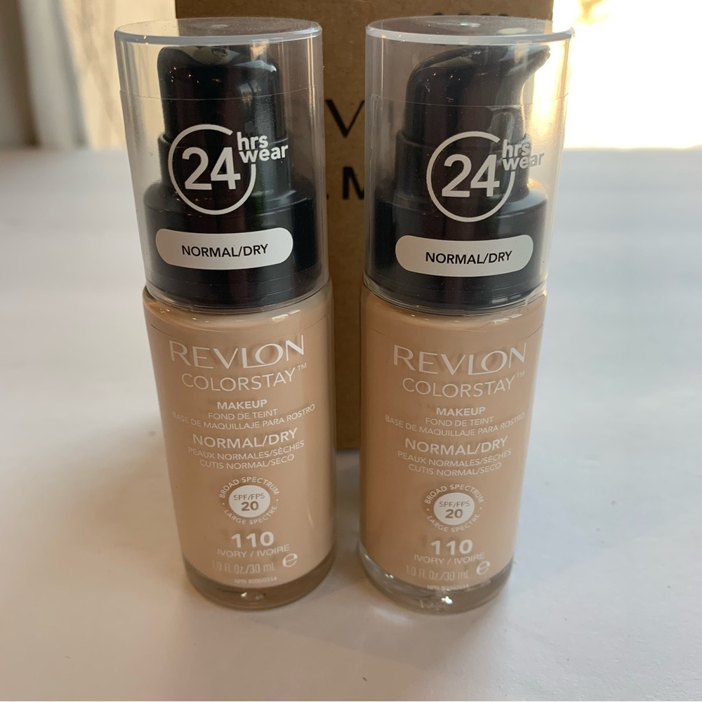 2 Revlon Colorstay Makeup Foundation for Normal/Dry 110 Ivory 1.0fl.oz/30ml